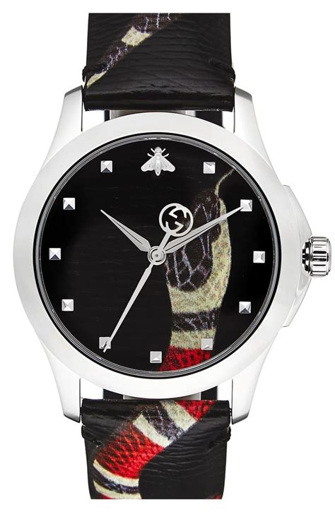 gucci snake dial watch|gucci snake watch leather.